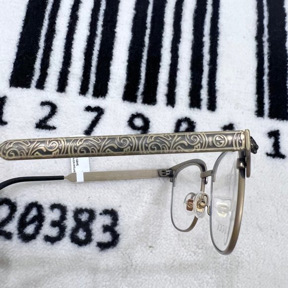 Gucci Gold 3D Tiger Head Logo Engraved Metal Frame Eyeglasses - Picture 8 of 10